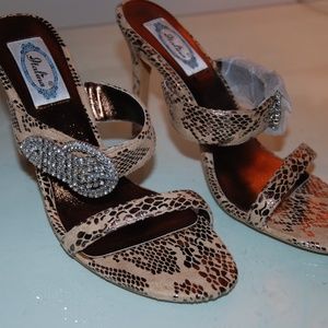 ITALIANA SNAKE SANDAL W/ RHINESTONE BUCKLE
